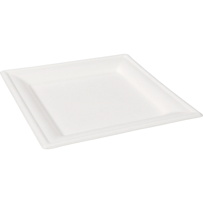 Depa Bord | vierkant | 1-vaks | bagasse (suikerrietpulp) | 16x16cm | wit | 500 stuks