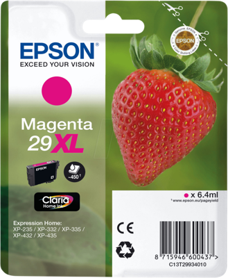 Epson Strawberry 29XL M Origineel Magenta 1 stuk(s) Hoog (XL) rendement Epson Strawberry 29XL M Origineel Magenta 1 stuk(s) Hoog (XL) rendement