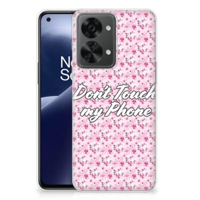 OnePlus Nord 2T Silicone-hoesje Flowers Pink DTMP OnePlus Nord 2T Silicone-hoesje Flowers Pink DTMP