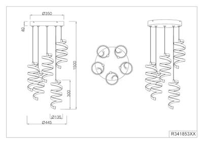 Trio HanglampLaola 5-lichts - R34185306