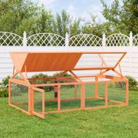 VidaXL Dierenren 200x112,5x74 cm massief grenenhout bruin - thumbnail