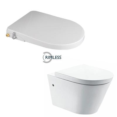 Wiesbaden Flow spoelrandloos met Flush luxe douche-wc zitting stroomloos wit sw48096/sw102848 Wiesbaden Flow spoelrandloos met Flush luxe douche-wc zitting stroomloos wit sw48096/sw102848