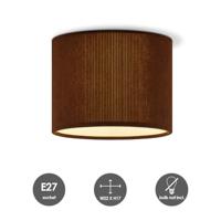 Corduroy Plafondlamp - Cilinder - Brown - Scandinavische stijl - ø22 x 17 cm - E27 Fitting - Geschikt voor Woonkamers en slaapkamers - thumbnail