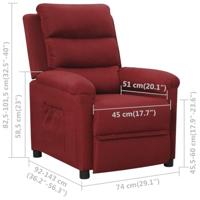 Fauteuil verstelbaar stof wijnrood - thumbnail