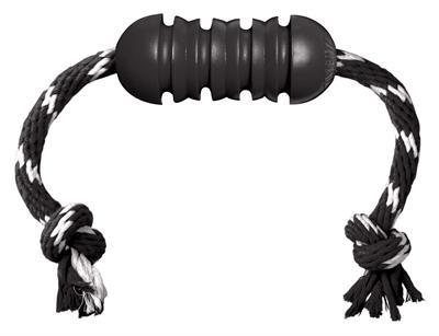 KONG EXTREME DENTAL MET TOUW ZWART / WIT 12X5X5 CM