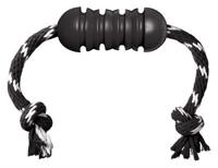 KONG EXTREME DENTAL MET TOUW ZWART / WIT 12X5X5 CM - thumbnail