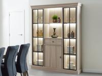 Vitrinekast ORANO 3 deuren 1 lade links olm bruin - thumbnail