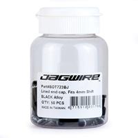 JAGWIRE End caps lined - 4mm shift - alloy (50pcs) - black - thumbnail