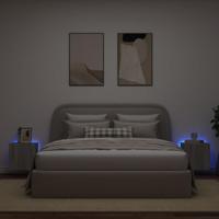 Tv-wandmeubelen met LED 2 st 40,5x35x40 cm grijs sonoma eiken - thumbnail
