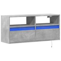 Tv-wandmeubel met LED-verlichting 100x31x45 cm betongrijs - thumbnail