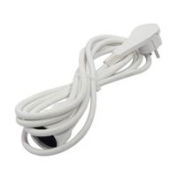Verlengsnoer van 3 m met platte stekker – wit (SCH) - thumbnail