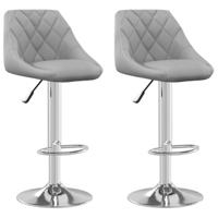 Barkrukken 2 st fluweel lichtgrijs - thumbnail