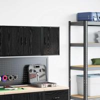 VidaXL Garagewandkast spaanplaat zwart - thumbnail