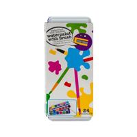 Waterverf 24 kleuren inclusief kwast - thumbnail