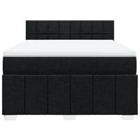 Boxspring met matras stof zwart 140x200 cm - thumbnail