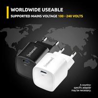 Intenso Power Adapter W30C² white USB-oplader 30 W 1x USB-C Wit Binnen GaN, USB Power Delivery (USB-PD) - thumbnail