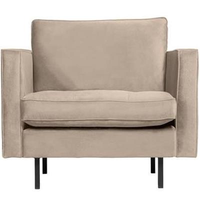 WOOOD Fauteuil 'Rodeo Classic' Velvet, kleur Khaki