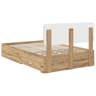 Bedframe met hoofdeinde Artisan Eiken 120 x 200 cm Bewerkt hout