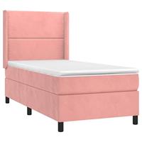 Boxspring met matras en LED fluweel roze 100x200 cm - thumbnail
