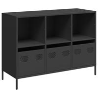 Dressoir 101,5x39x73,5 cm koudgewalst staal zwart - thumbnail
