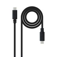 NanoCable 10.01.2302 USB-C naar USB-C kabel, hoofdgebruik voor mobiele telefoons, tablets, notebooks, enz. USB 2.0 tot 3 ampère laadkabel, type C/M-C/M, mannelijk/zwart, 2 m - thumbnail
