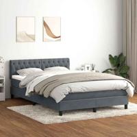 Boxspring met matras fluweel donkergrijs 160x220 cm - thumbnail