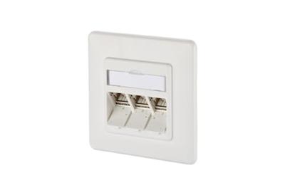Metz Connect 1309131002-E Netwerkdoos Inbouw (in muur) Inzet met centraalstuk en frame CAT 6A 3 poorten Zuiver wit