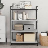 Wandschappen 4 st 80x40x1,5 cm bewerkt hout grijs sonoma eiken - thumbnail