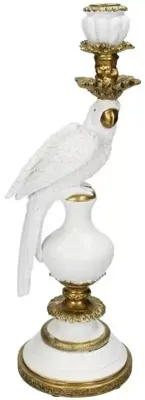 Kersten kandelaar polyresin vogel 15x13x39.5cm goud