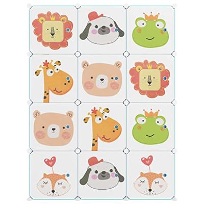 Kinderopbergmeubel met 12 vakken polypropeen groen