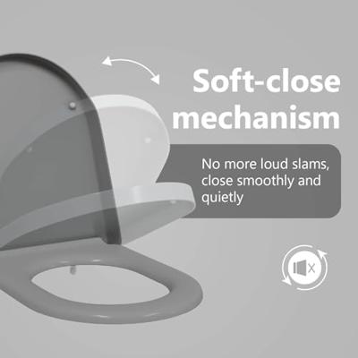 VidaXL Toiletzitting grijs 49 x 36 x 4 cm duroplast