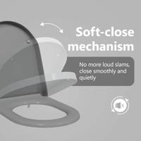 VidaXL Toiletzitting grijs 49 x 36 x 4 cm duroplast - thumbnail