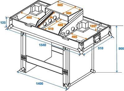 ROADINGER Console Road Table 2xTT with Laptop Tray ROADINGER Console Road Table 2xTT with Laptop Tray