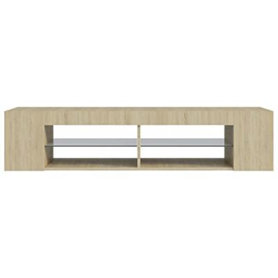 Tv-meubel met LED-verlichting 135x39x30 cm sonoma eikenkleurig Tv-meubel met LED-verlichting 135x39x30 cm sonoma eikenkleurig