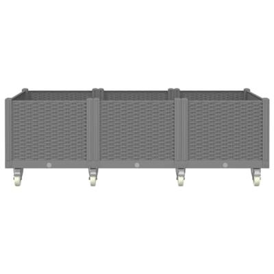 Plantenbak met wielen 150x80x54 cm polypropeen lichtgrijs Plantenbak met wielen 150x80x54 cm polypropeen lichtgrijs