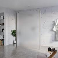 Fortifura Galeria Vrijstaande Inloopdouche - 140x200cm - Glas mat - antikalk - 8mm veiligheidsglas - 2 zijwanden 40cm - wandsteunen en hoekprofielen - Geborsteld Gunmetal PVD SW927771 2x/SW797937/SW797921 2x/SW798732 2x - thumbnail