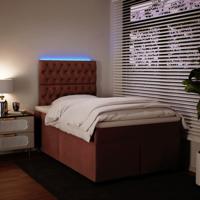 Boxspring met matras fluweel roze 200x200 cm - thumbnail