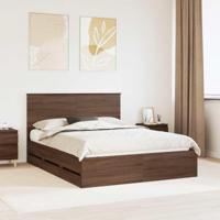Bedframe met lade Bruin Eiken 150 x 200 cm Ingenieurshout - thumbnail