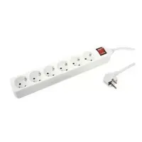 Calex stekkerdoos 5m met schakelaar 6-voudig wit - thumbnail