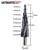 RUKO 101087PRO Getrapteboorset 3-delig 6 - 12 mm, 6 - 20 mm, 6 - 27 mm HSS 3 vlakken schacht 1 set(s) - thumbnail