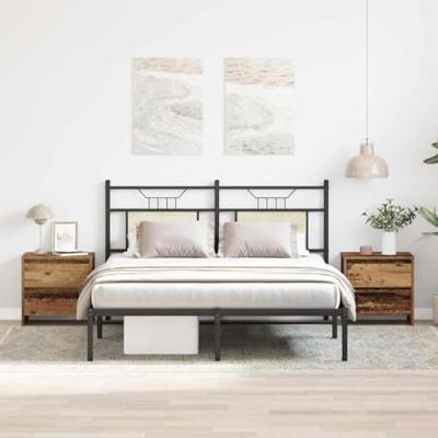 Nachtkastje 2 pcs Oudhout 45 x 34 x 44,5 cm Bewerkt hout