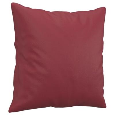 Tweezitsbank met sierkussens 120 cm kunstleer wijnrood Tweezitsbank met sierkussens 120 cm kunstleer wijnrood