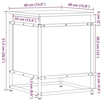 Opbergbox met deksel 40x40x51,5 cm bewerkt hout sonoma eiken - thumbnail