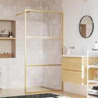 VidaXL Inloopdouchewand transparant 100x195 cm esg-glas goudkleurig - thumbnail