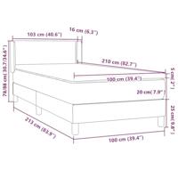 Boxspring met matras fluweel donkergrijs 100x210 cm - thumbnail