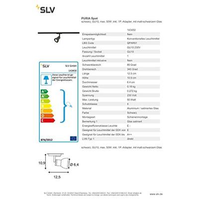 SLV 143450 230V-railsysteem lamp GU10 Zwart (mat)