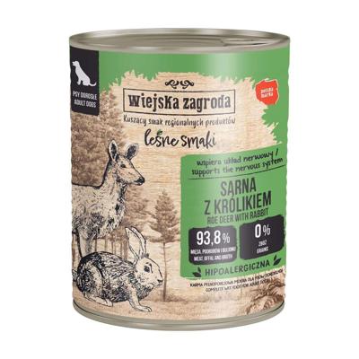 WIEJSKA ZAGRODA Leśne smaki Roe deer with rabbit - natvoer voor honden - 800g