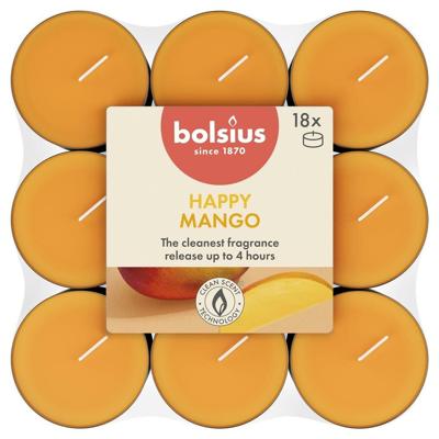 Bolsius geurtheelicht true scents mango 18 stuks