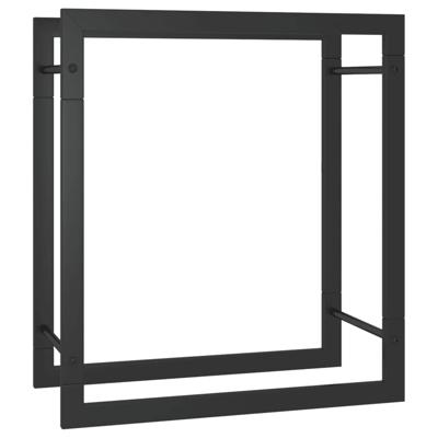 VidaXL Haardhoutrek 50x28x56 cm staal matzwart