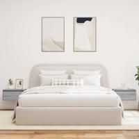 Nachtkastjes met LED's 2 st wandgemonteerd grijs sonoma eiken - thumbnail